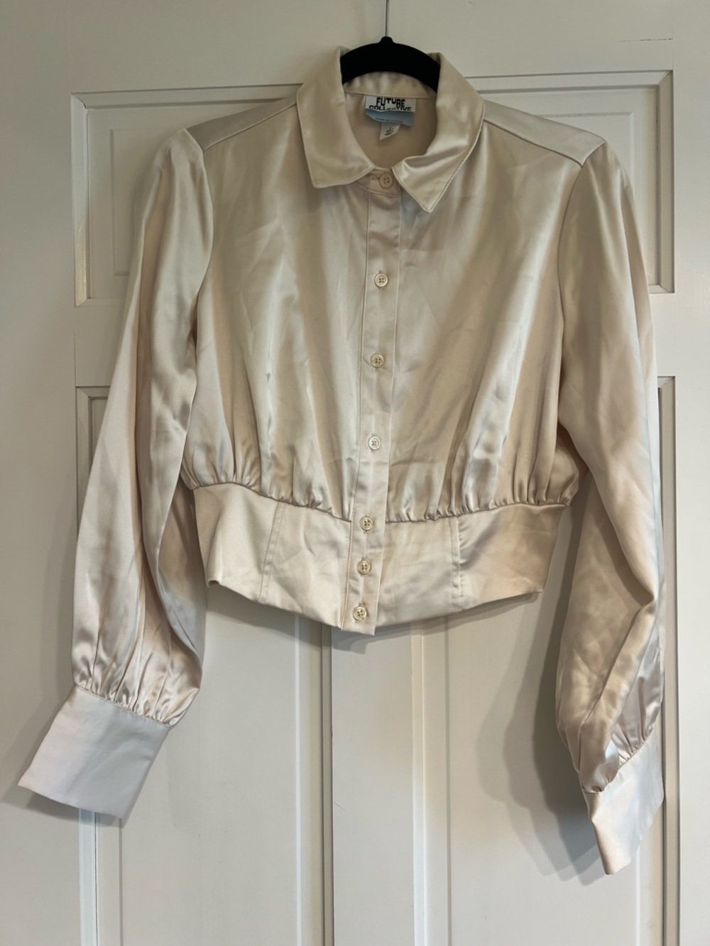 Future Collective Satin Button Down Blouse